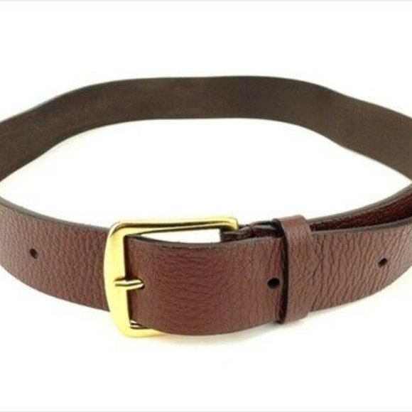 Dunhill belt Brown Gold Leather Gold Hardware Mens Authentic Used main image 5